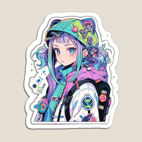 Anime Aesthetic Street Punk Hoodie Mask Otaku Girl Sticker for Sale by  ChicStixArt