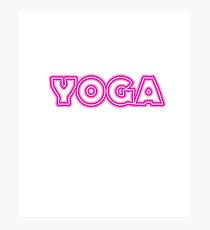 pink neon YOGA Photographic Print
