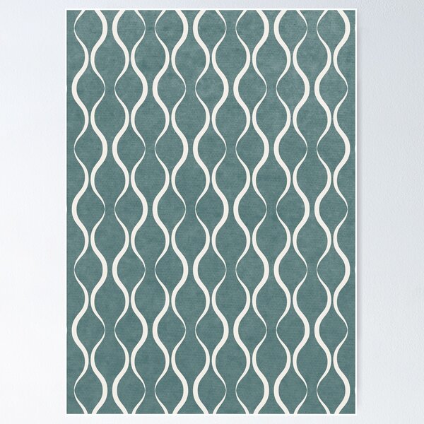 Item preview, Retro Inspired Teal Wallpaper Art Print designed and sold by MadeLivelyShop.