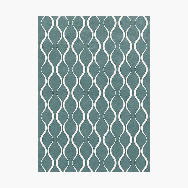 Item preview, Retro Inspired Teal Wallpaper Art Print designed and sold by MadeLivelyShop.