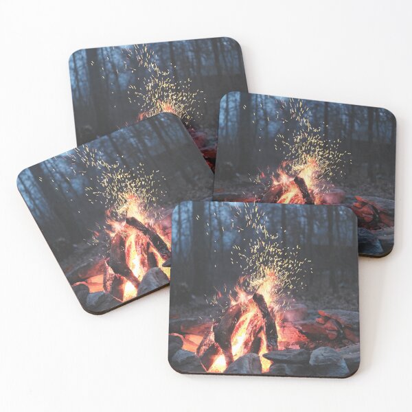 Item preview, Campfire in the Woods in Fall while Camping designed and sold by PygmyTitan Photo.