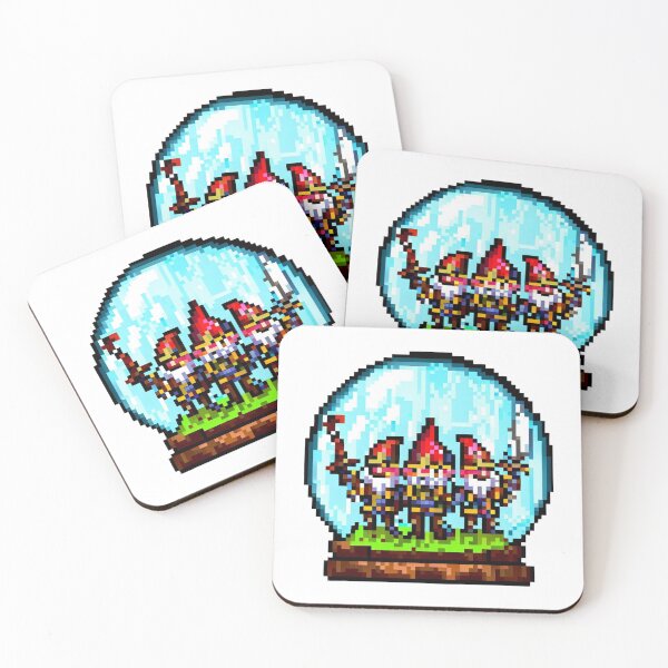 Item preview, Gnome warrios inside a glass globe pixel art designed and sold by PexelBoi.