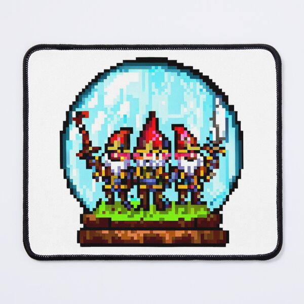 Item preview, Gnome warrios inside a glass globe pixel art designed and sold by PexelBoi.