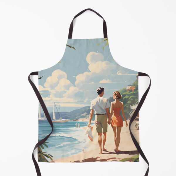 Item preview, Sun-Kissed Serenity - Lovers Beach Walk Poster designed and sold by UrsaStick.