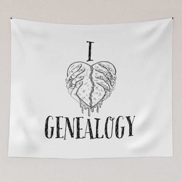 Item preview, I LOVE GENEALOGY, Simple symbolic sign designed and sold by Osobliwe.