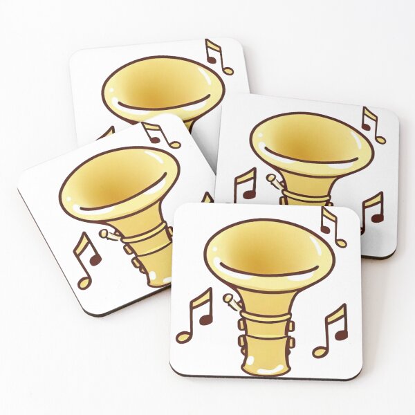Item preview, A cartoon of a kawaii tuba with musical notes designed and sold by vidademusico.