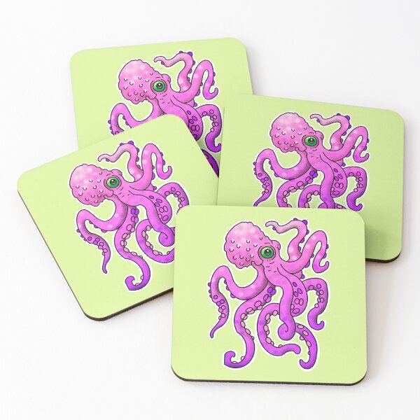 Item preview, Pink octopus design, cartoon style designed and sold by weilertsen.