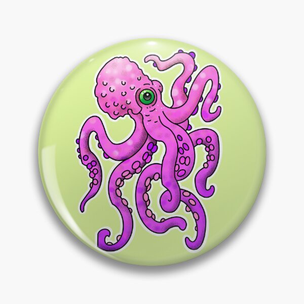 Item preview, Pink octopus design, cartoon style designed and sold by weilertsen.