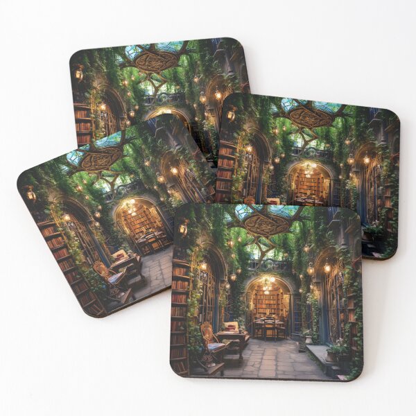 Item preview,  Enchanted Tomes - Mystical Bookstore in a Hidden Alley Wall Art designed and sold by MystiCanvas.