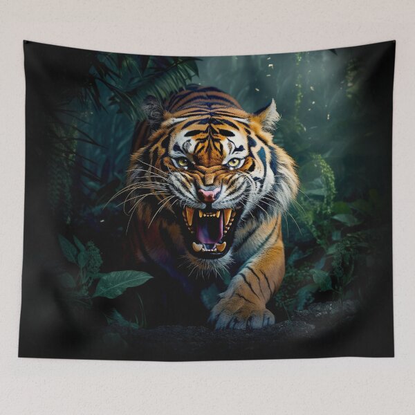 Item preview, Growling Tiger coming out of the Dark Jungle designed and sold by CoolCarVideos.
