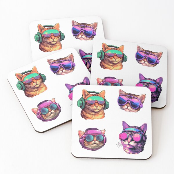 Item preview, Cats With Sunglasses Stickers Pack designed and sold by NOTSNIW ART.