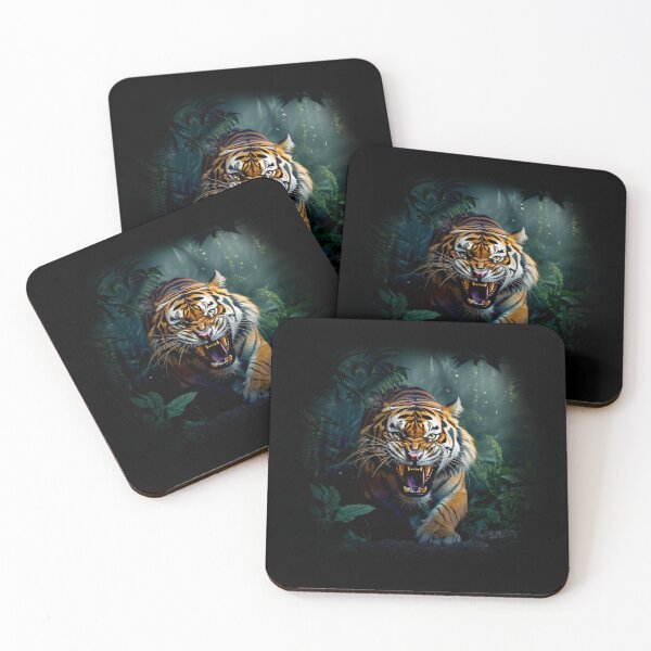 Item preview, Growling Tiger coming out of the Dark Jungle designed and sold by CoolCarVideos.