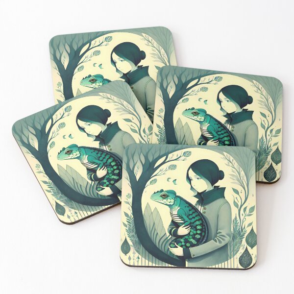 Item preview, Girl and chameleon designed and sold by Uspekh20.