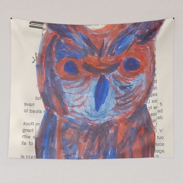 Item preview, Fire Owl and the torn book pages designed and sold by India2022.