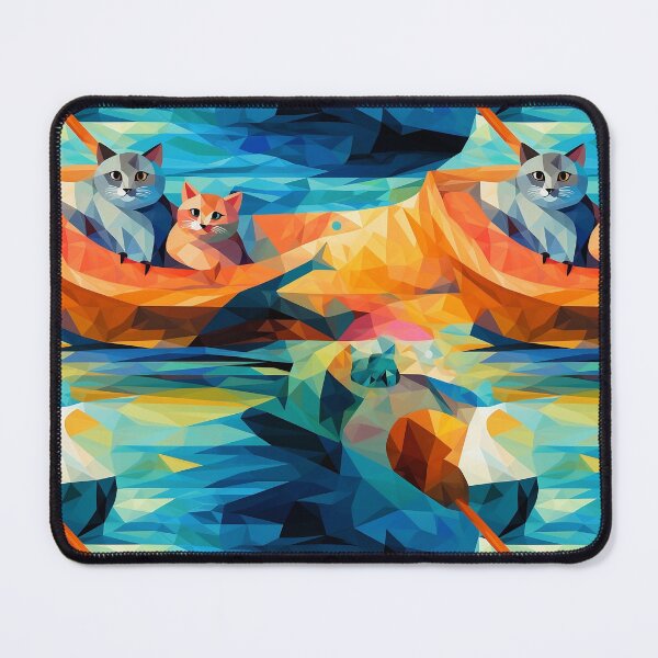 Item preview, Cat Kayak Summer Adventure - Edición cubismo designed and sold by VieUnique.