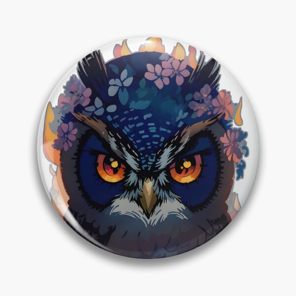 Item preview, Nocturnal Enigma: Mysterious Owl Amidst Darkened Blooms designed and sold by Bulbuc.