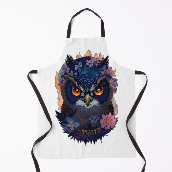Item preview, Nocturnal Enigma: Mysterious Owl Amidst Darkened Blooms designed and sold by Bulbuc.