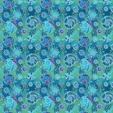 Artwork thumbnail, Shells seamless pattern by maystra