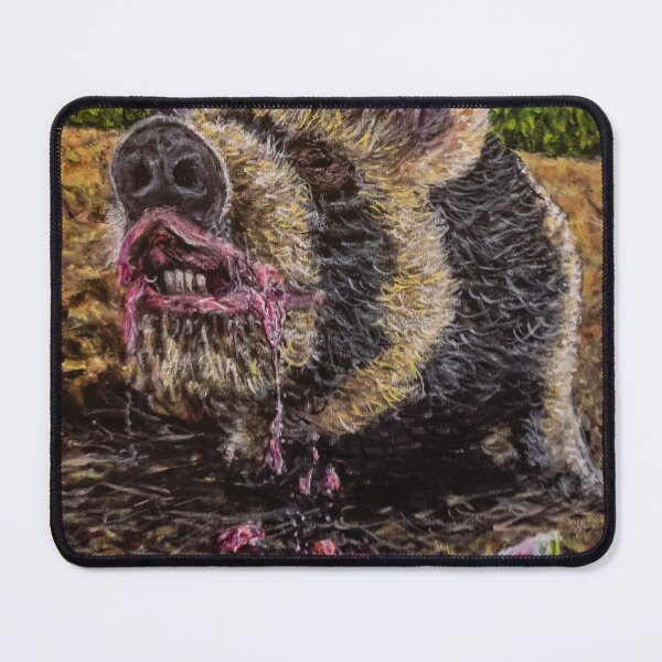 Item preview, Ruby The Cute Pig Eating Watermelon Messily designed and sold by RobbiePotterArt.
