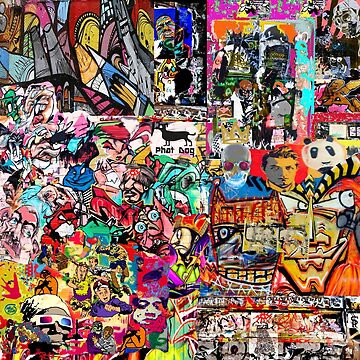 Funky, Graffiti-esque popular Art Collage