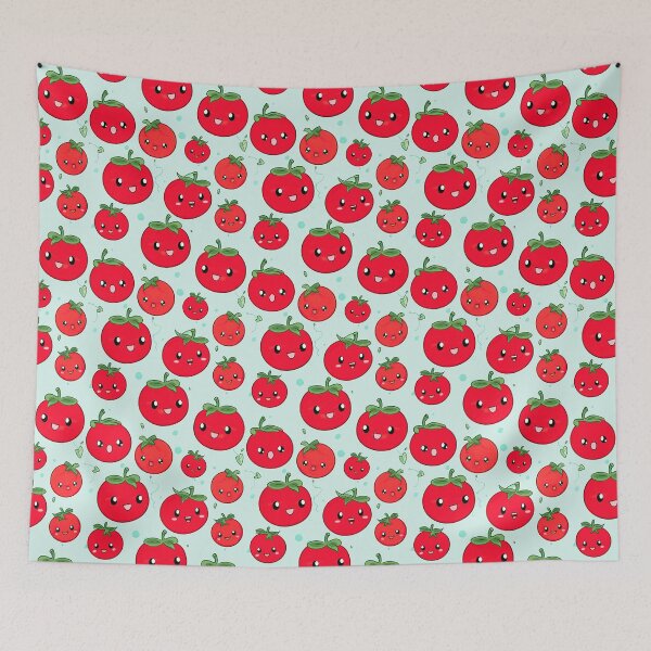 Item preview, cute happy cartoon tomatoes designed and sold by Pinkbirdie.