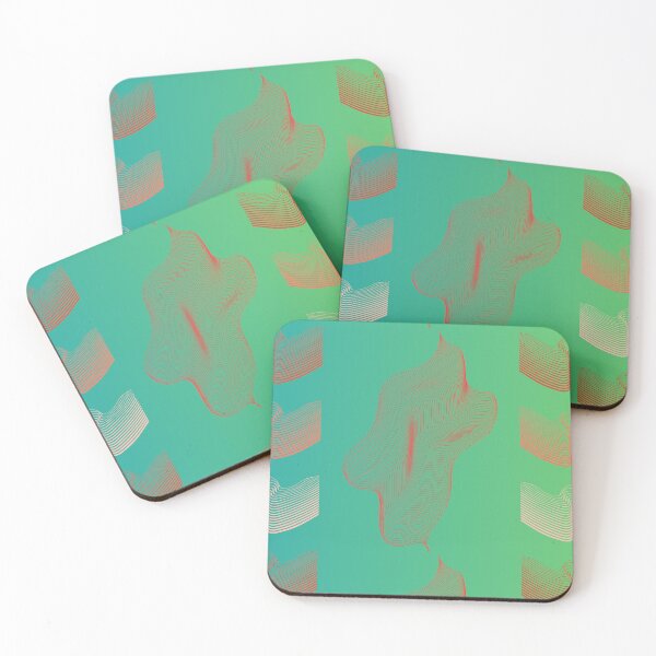 Item preview, 3D Red lines and waves on a teal background designed and sold by ioankoll213.