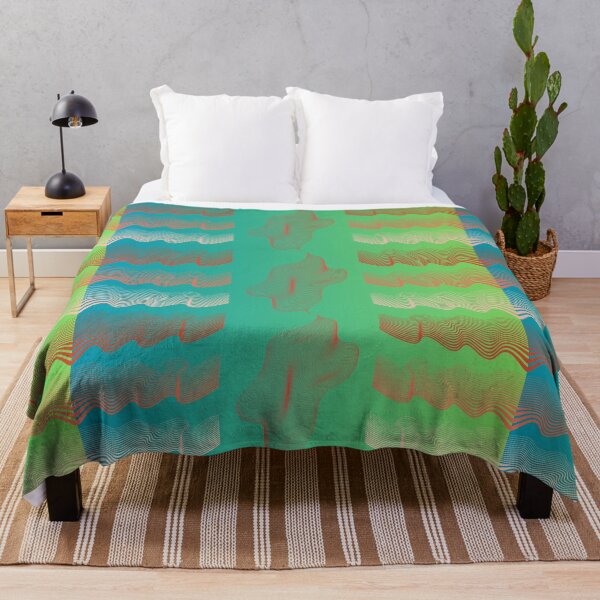 Item preview, 3D Red lines and waves on a teal background designed and sold by ioankoll213.