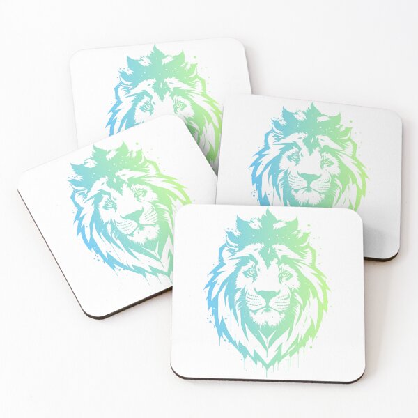 Item preview, Lion King Green Blue Watercolor Gradient designed and sold by AnimalLover4eva.