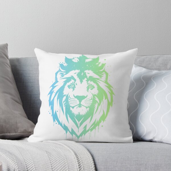 Item preview, Lion King Green Blue Watercolor Gradient designed and sold by AnimalLover4eva.