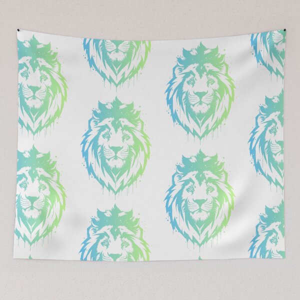 Item preview, Lion King Green Blue Watercolor Gradient designed and sold by AnimalLover4eva.