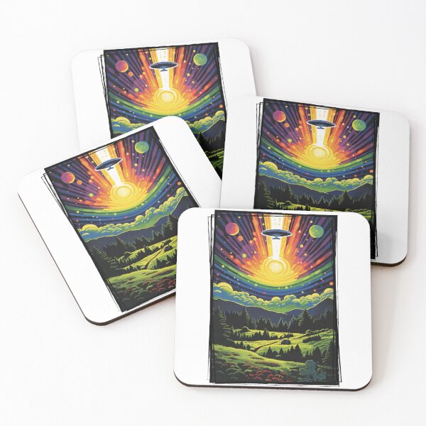 Item preview, UFO Over A Field Abstract Art designed and sold by TotallySpiffing.