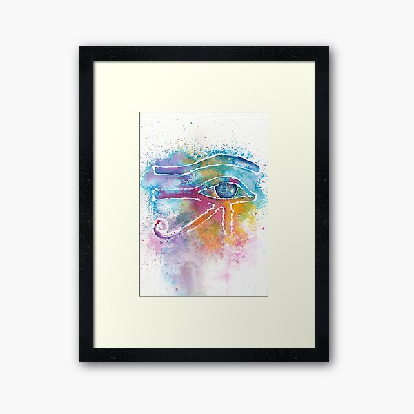 Eye of Horus Watercolor Illustration Framed Art Print