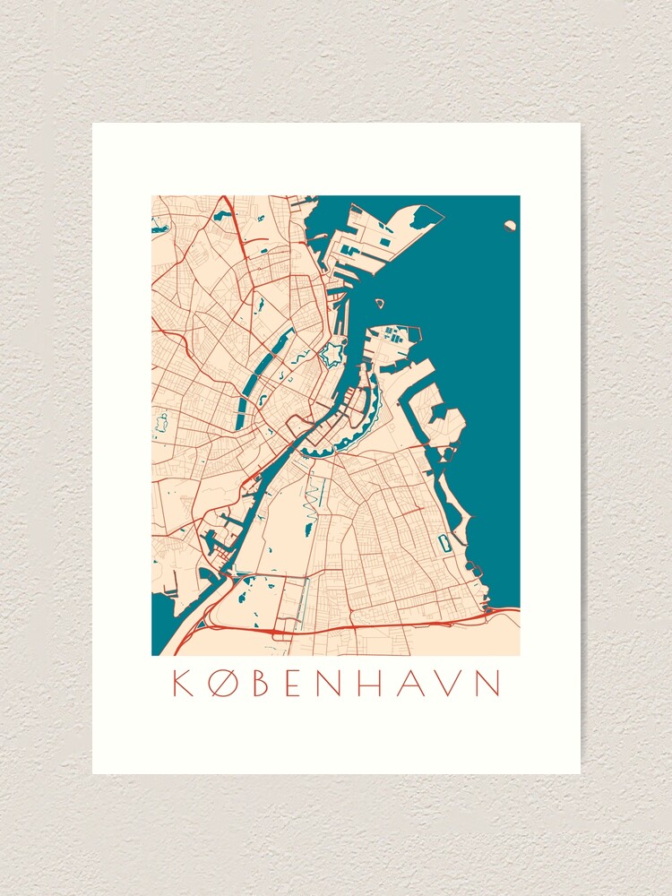 Copenhagen / Kobenhavn City Map" Print for Sale by margindot Redbubble