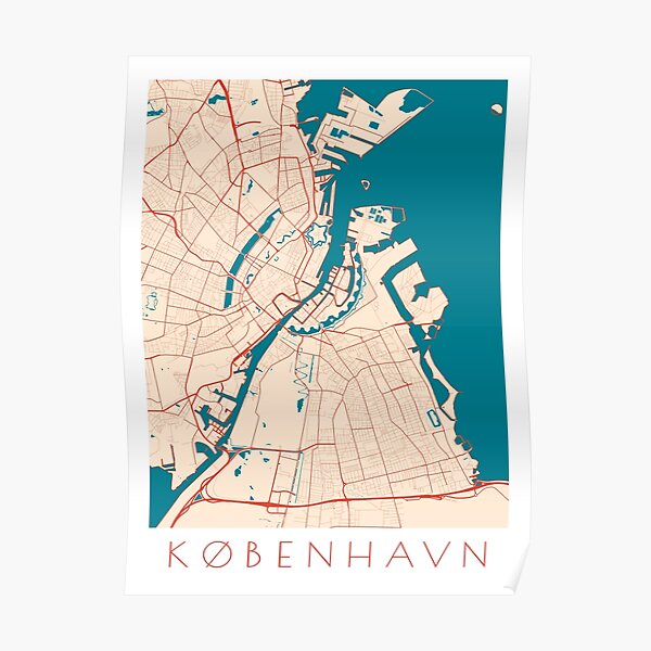 Copenhagen / Kobenhavn City Map Poster