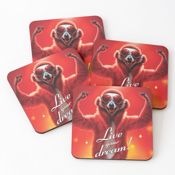 Item preview, Happy lemur wearing sunglasses Live Your Dream designed and sold by popanato.