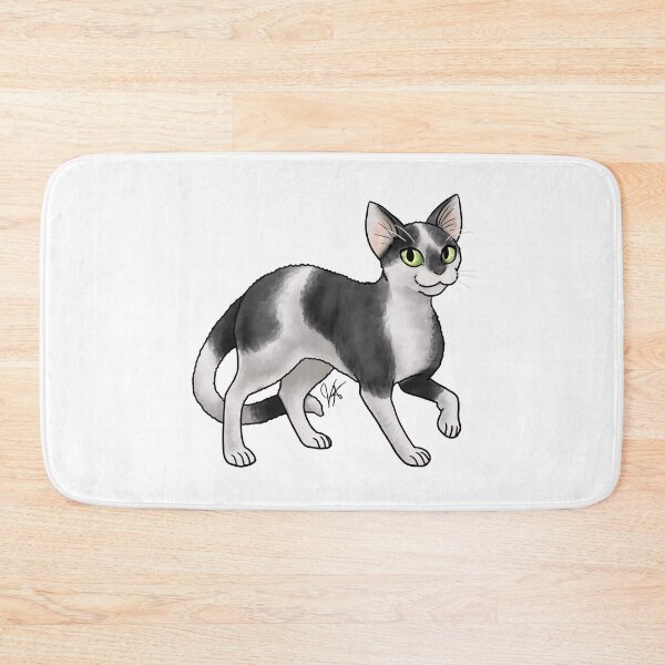 Item preview, Cat - Devon Rex - Black and White designed and sold by Jennifer Stolzer.