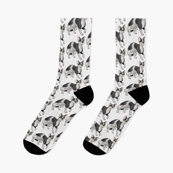 Item preview, Cat - Devon Rex - Black and White designed and sold by Jennifer Stolzer.