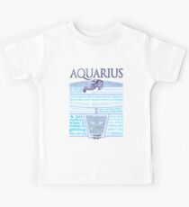 Aquarius Zodiac Star Sign Astrology Blue Kids Tee