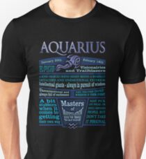 Aquarius Zodiac Star Sign Astrology Blue Unisex T-Shirt