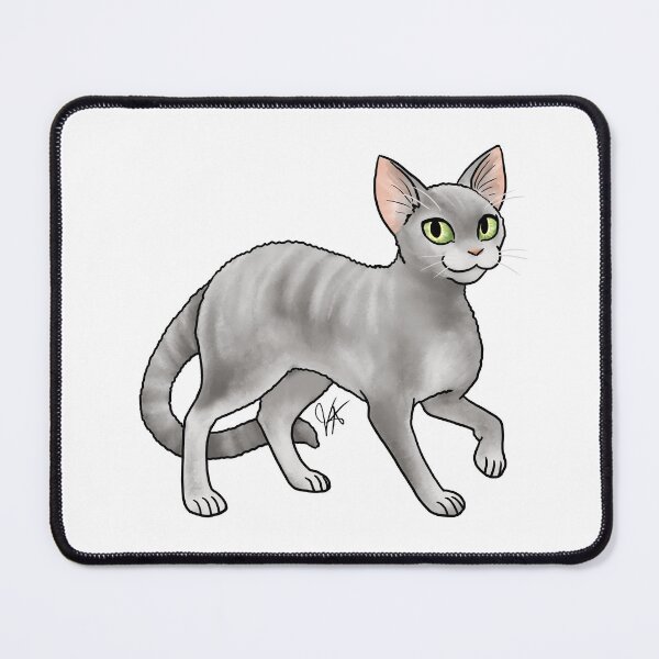 Item preview, Cat - Devon Rex - Gray designed and sold by Jennifer Stolzer.