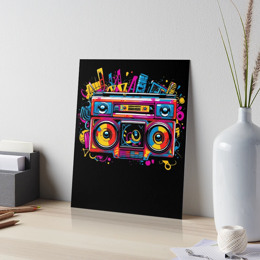 Funky Graffiti Boombox: Vibrant Patterns and Colors