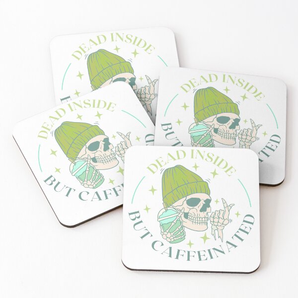Item preview, DEAD INSIDE BUT CAFFEINATED (Light Green Colorway) designed and sold by SpeakInk.