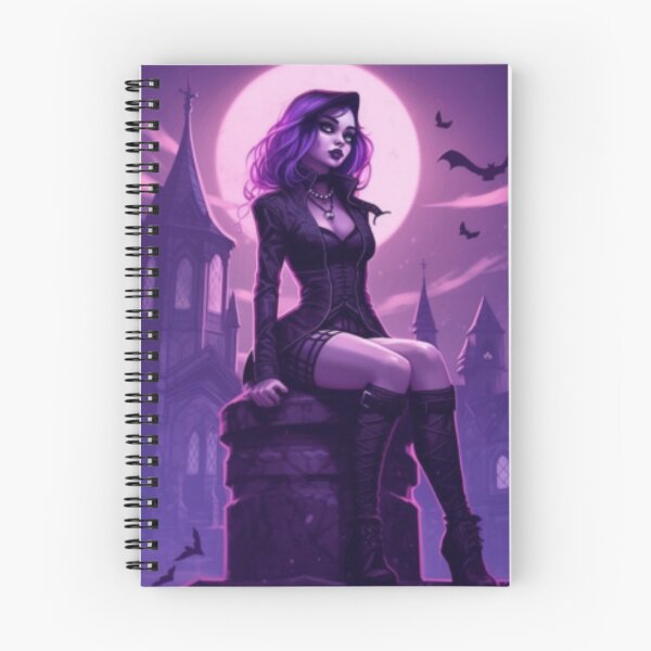 Item preview, "Modern Goth: Night-time Girl with Black Boots and Cartoon Style" designed and sold by RetroRevivals.