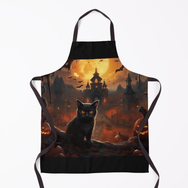 Item preview, Halloween Cat Pumpkins Castle designed and sold by NevermoreFalls.