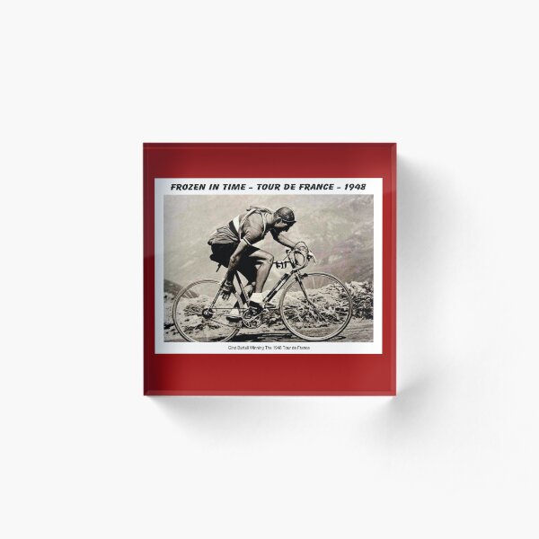 GINO BARTALI : Vintage 1948 Winning Tour De France Advertising Print Acrylic Block