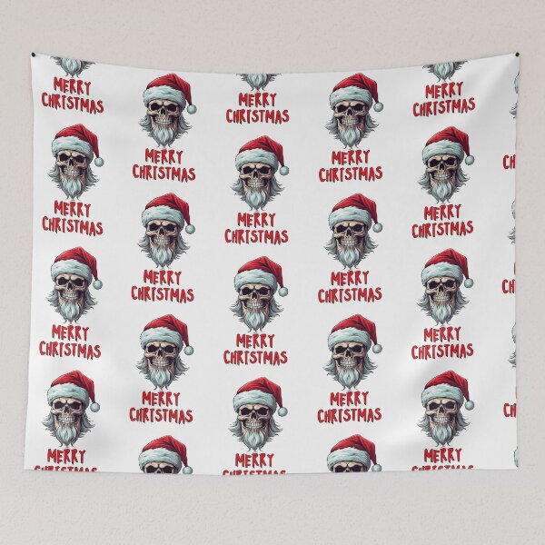 Item preview, Merry Christmas Skull Wearing Santa Hat | Merry Christmas 2023 Ho Ho Ho designed and sold by CoolHippoQuotes.