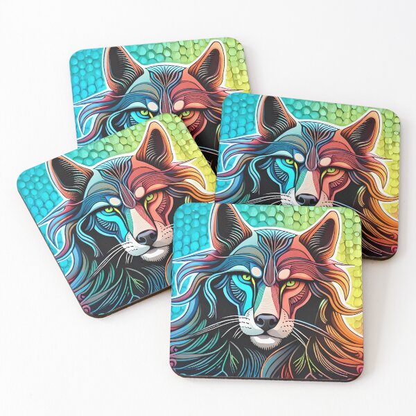 Item preview, Neon Synthwave Futuristic Steampunk Wolf designed and sold by nashthrift.