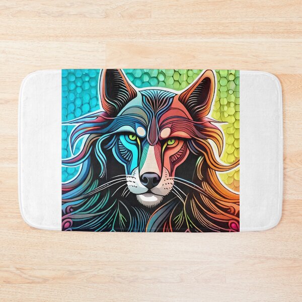 Item preview, Neon Synthwave Futuristic Steampunk Wolf designed and sold by nashthrift.