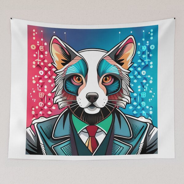 Item preview, Neon Futuristic Cyberpunk Fox designed and sold by nashthrift.