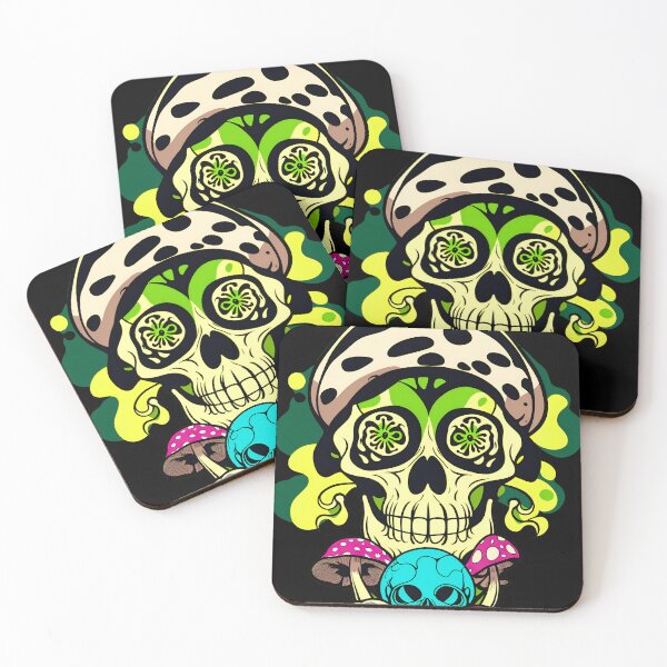 Item preview, Mushrooms Psychedelic Skulls designed and sold by ZenStickConcept.